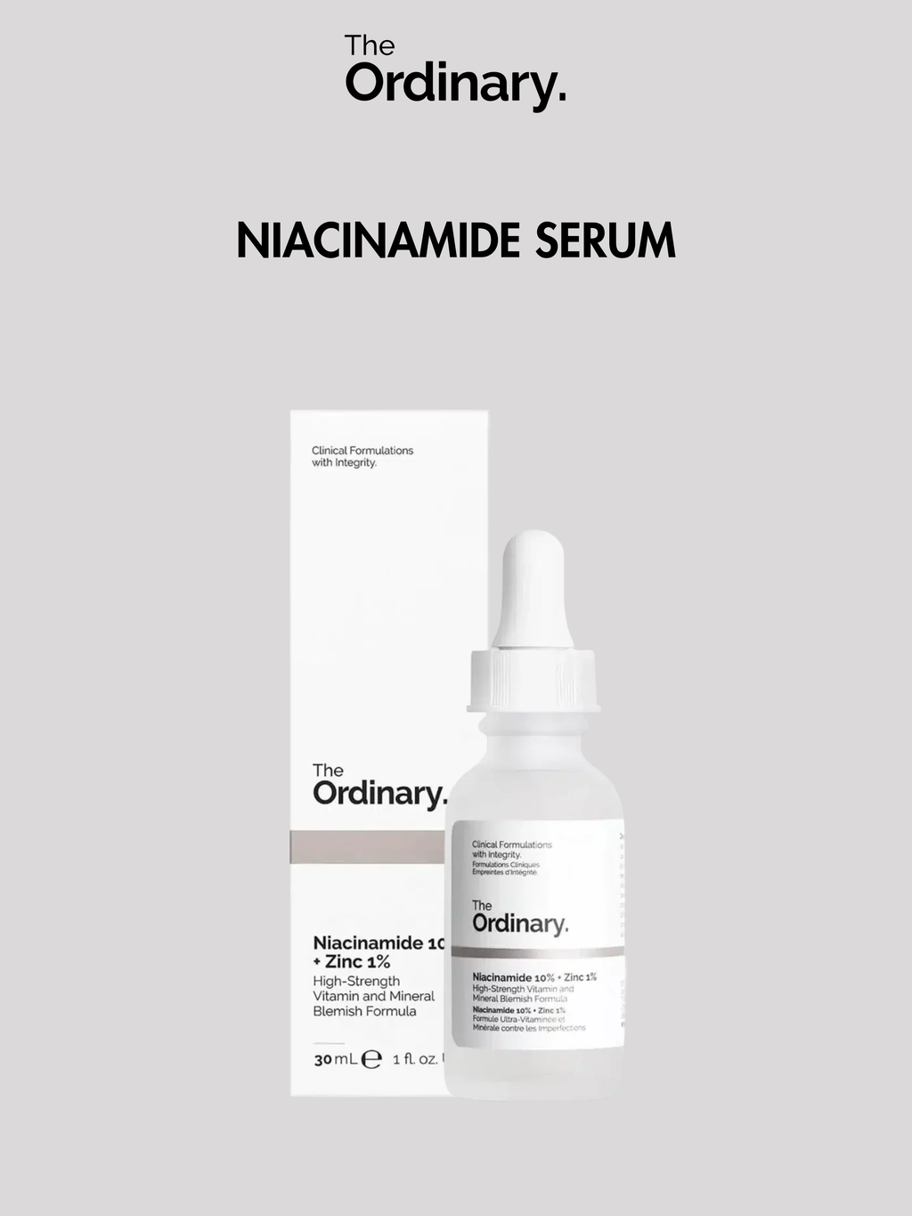The Ordinary 4 in 1 Skincare Kit (Face Wash, Niacinamide, Hyaluronic Serum, Glycolic Acid )