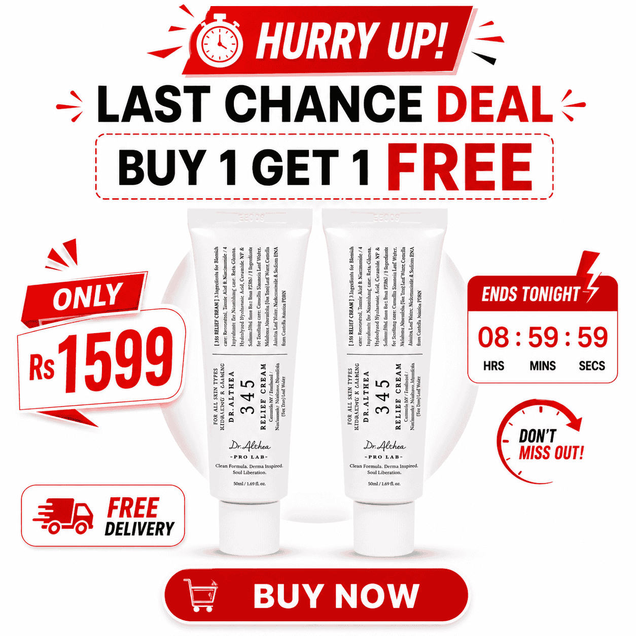 Dr Althea 345 RELIEF CREAM ( BUY 1 GET 1 FREE )