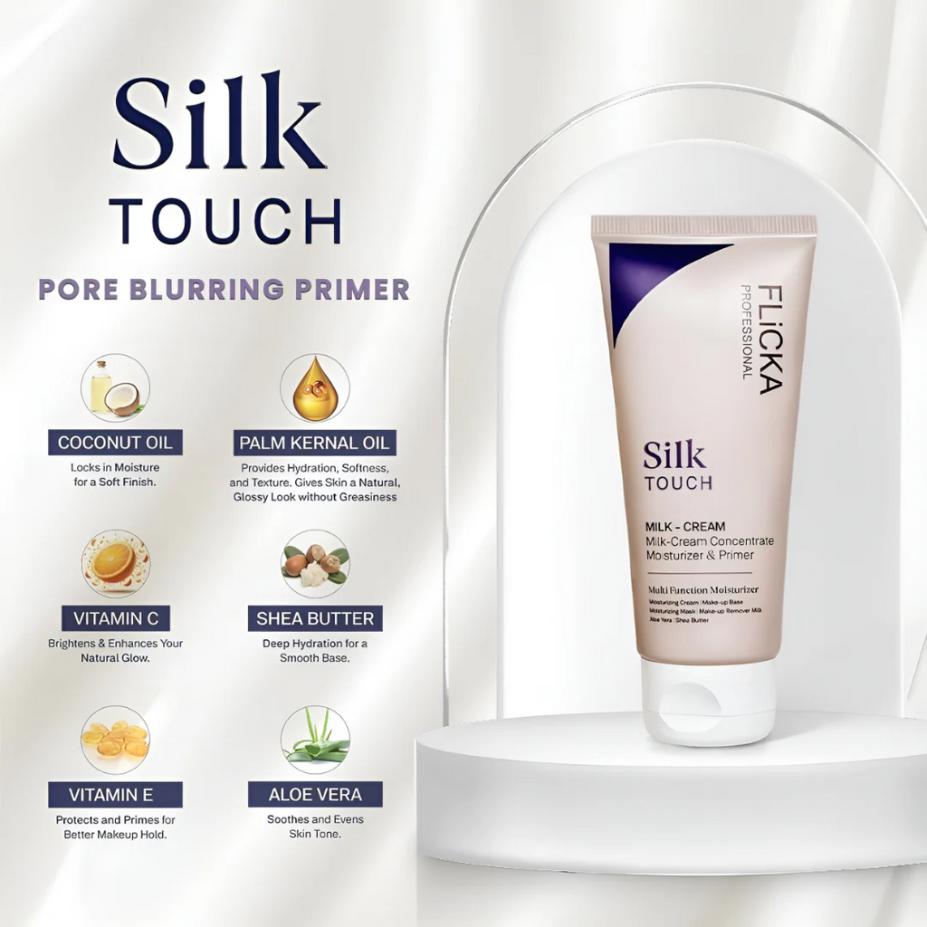 Flicka Silk Touch 3-in-1 Face Moisturizer & Primer | Hydrating, Lightweight, Pore-Minimizing (BUY 1 GET 1 FREE)